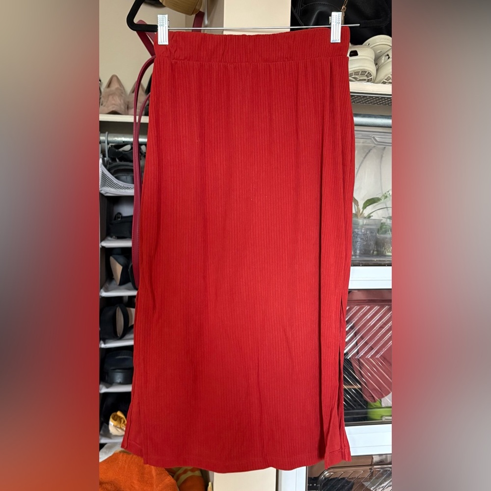 Ardene Vibrant Red Midi Skirt